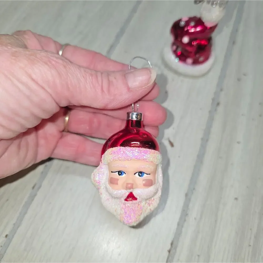 Christopher Radko Celebrations Santa Claus Ornament Glass Set Of 3 Christmas